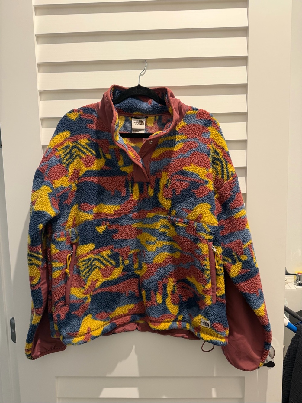 The North Face Multicolor Sherpa Puffer Pullover - Yellow, Blue, Red